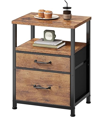 Amazon.co.jp: 幅30/40cm ナイトテーブル 木製 ベッドサイドテーブル